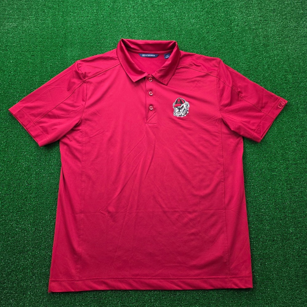 Georgia Bulldogs Uga Performance Polo Shirt Mens Large Red Embroidered Logo SEC